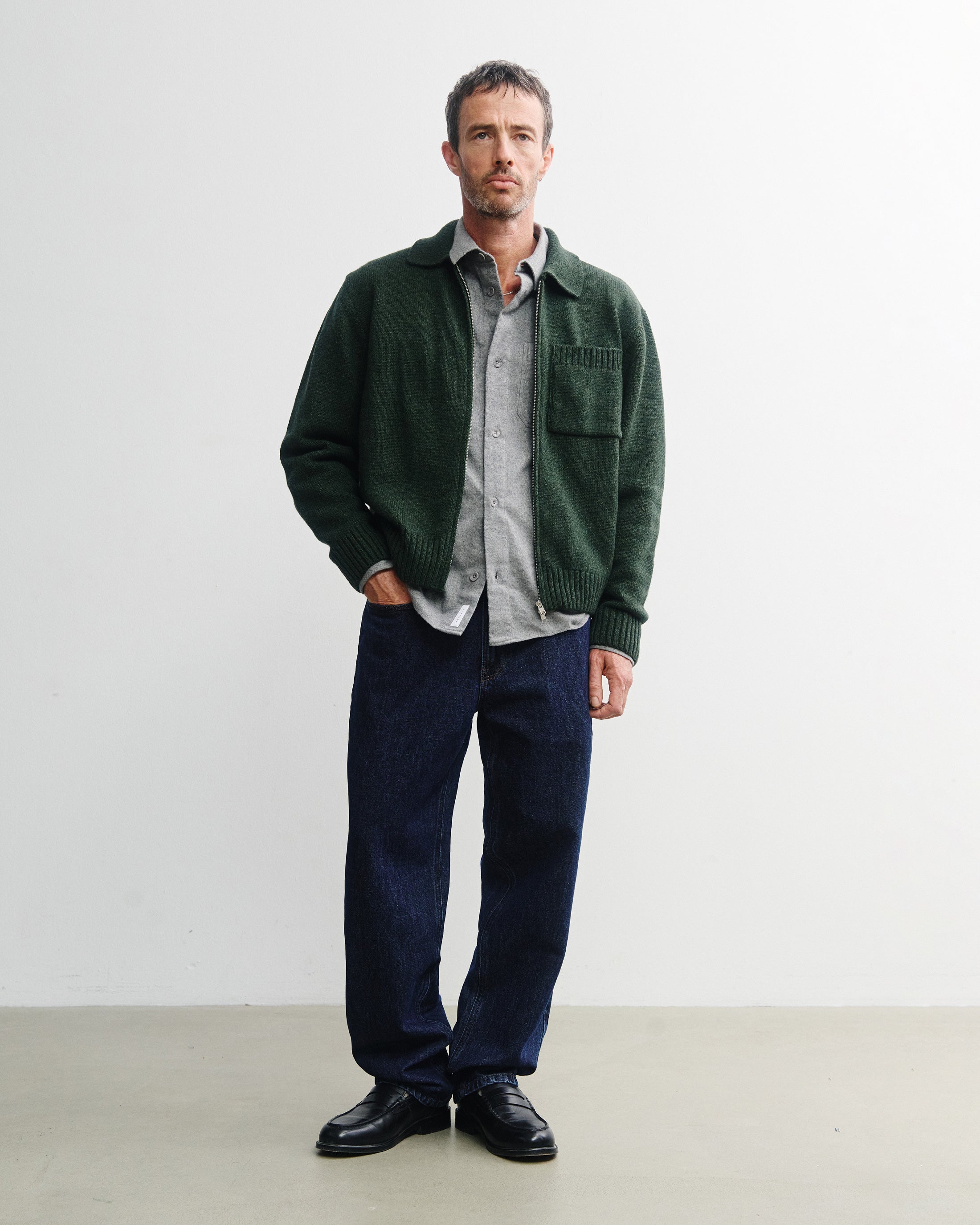 Polo Zip-Jacket Recycled Wool - Green