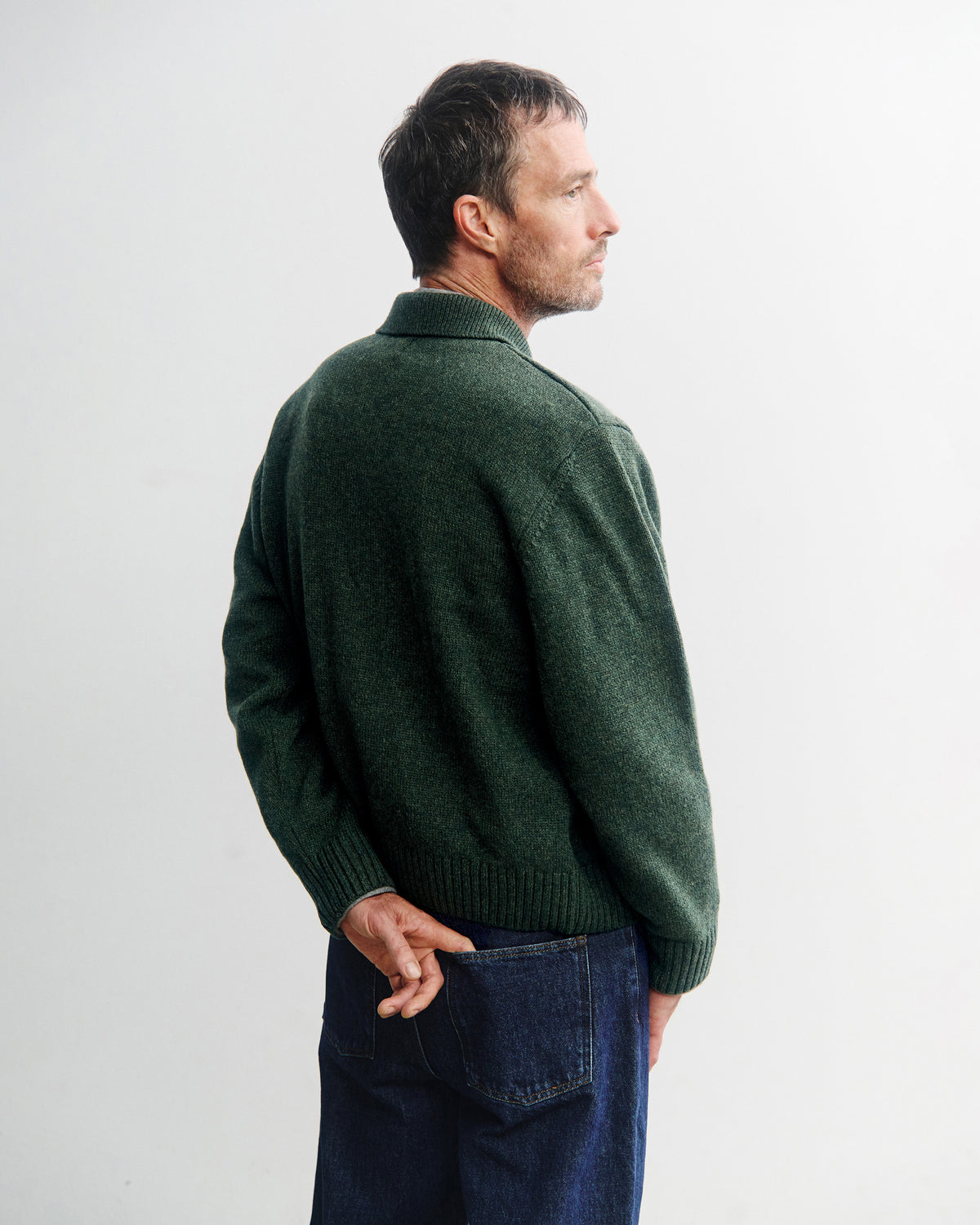 Polo Zip-Jacket Recycled Wool - Green
