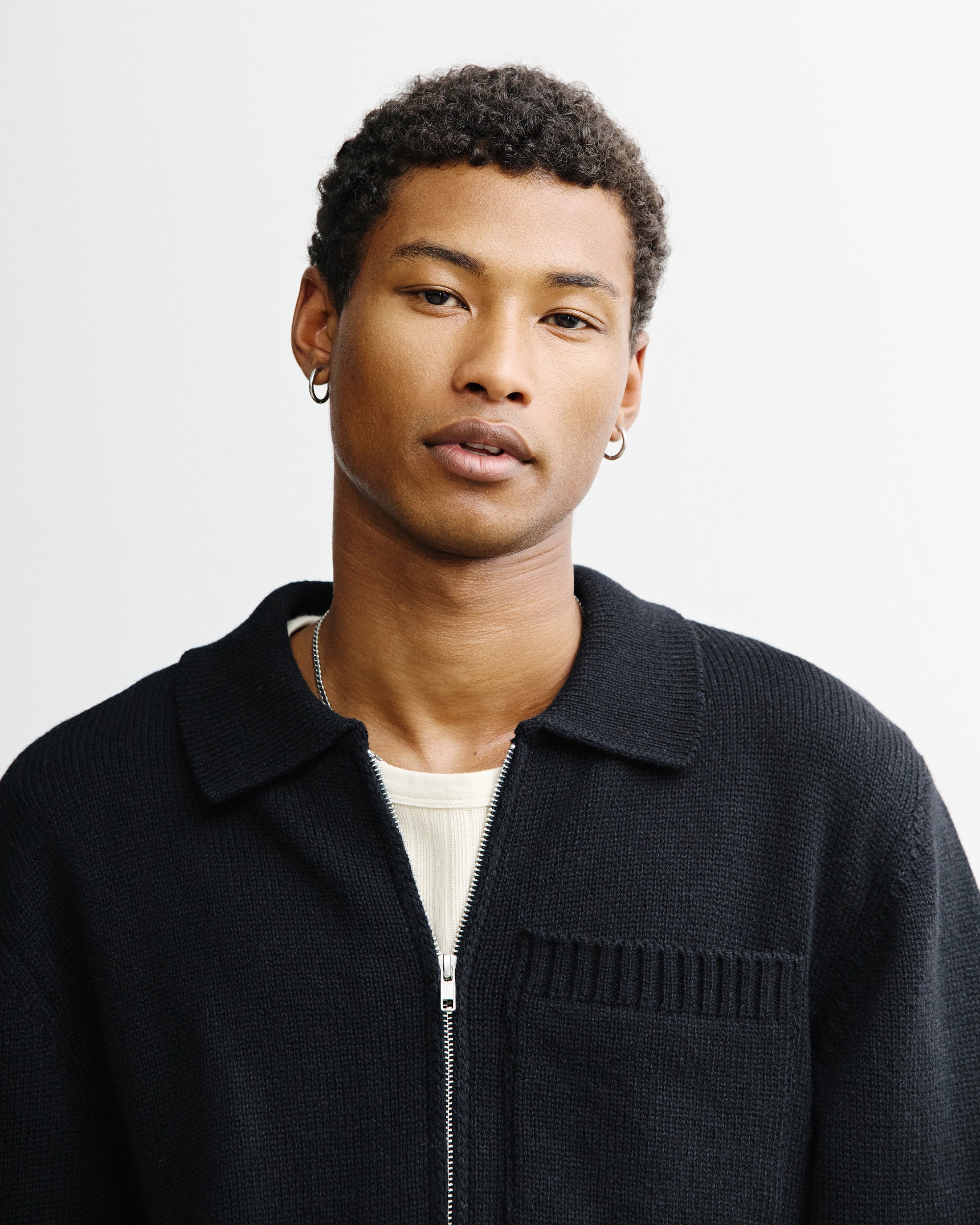 Polo Cardigan - Black