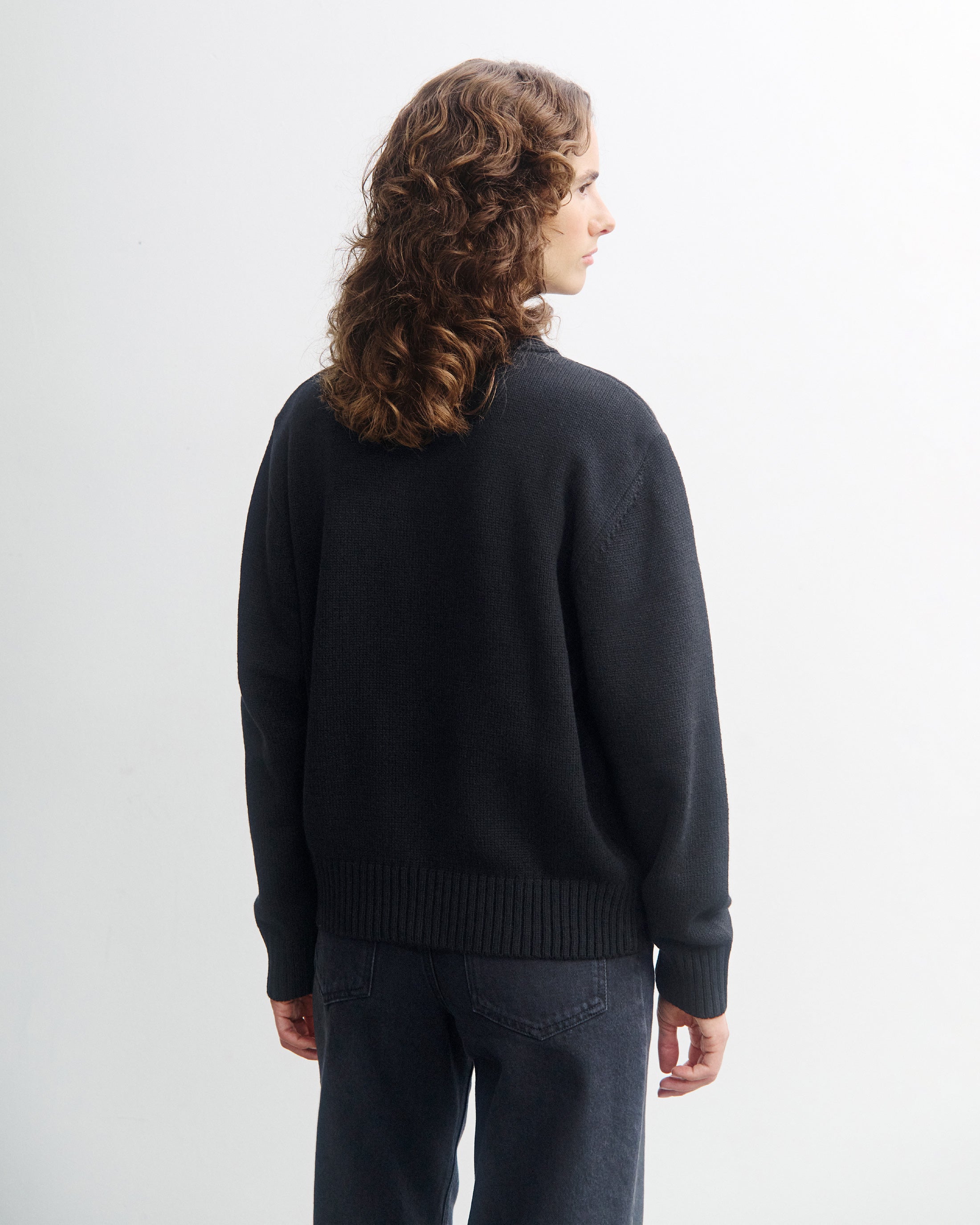 Polo Cardigan - Black