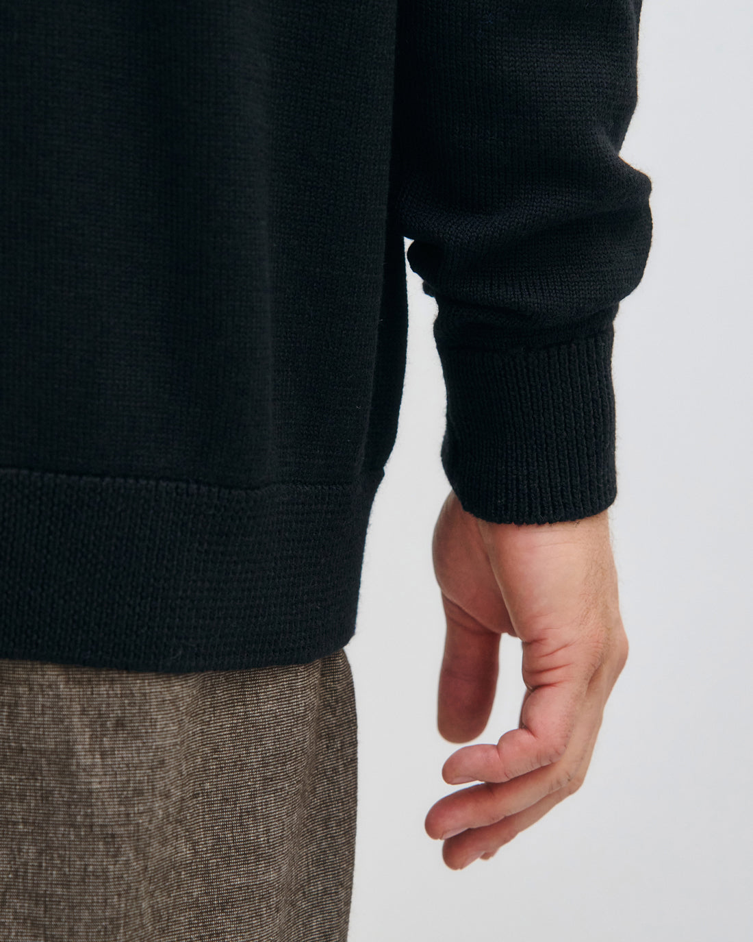 Knit Shirt Merino Wool - Black
