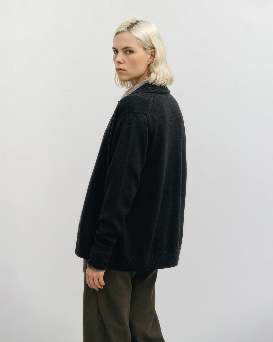 Knit Shirt Merino Wool - Black 