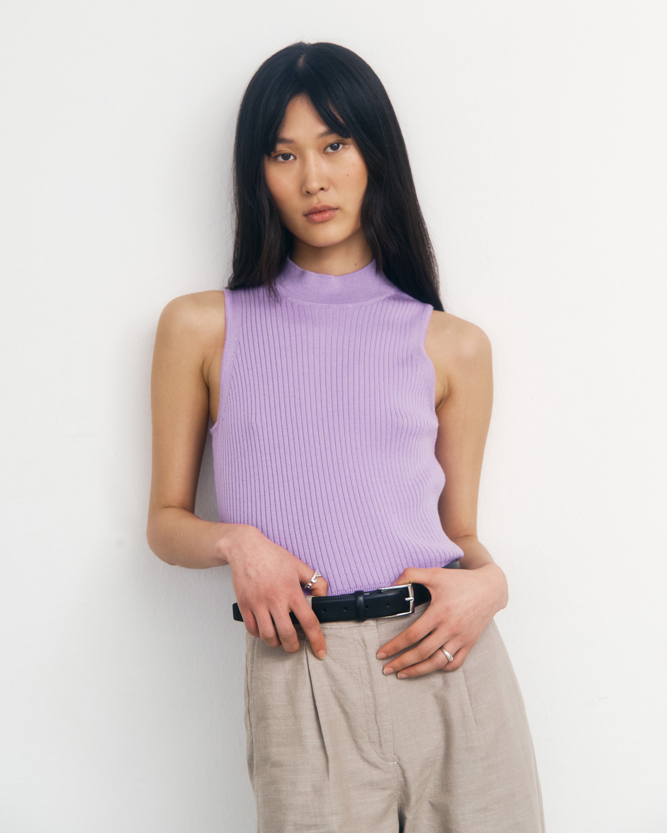 Merino Strick Singlet - Pink