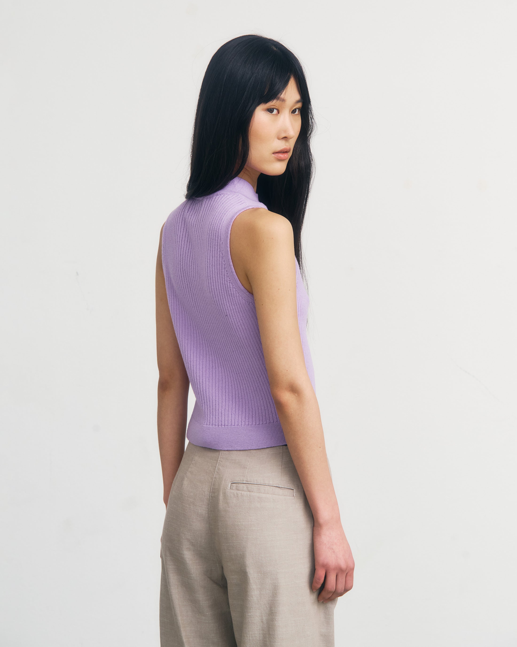 Merino Strick Singlet - Pink