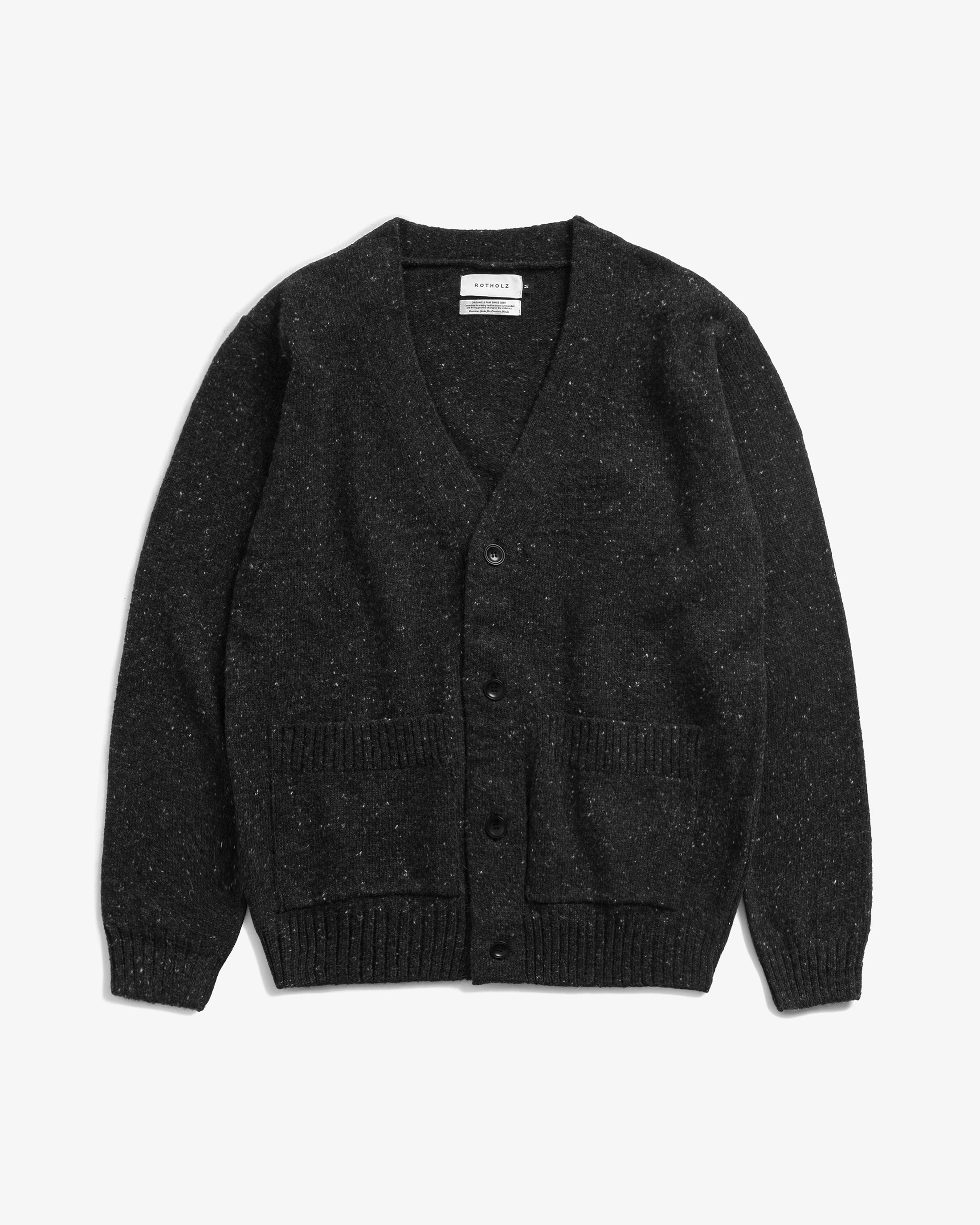 Knit Cardigan - Speckled Black FW26