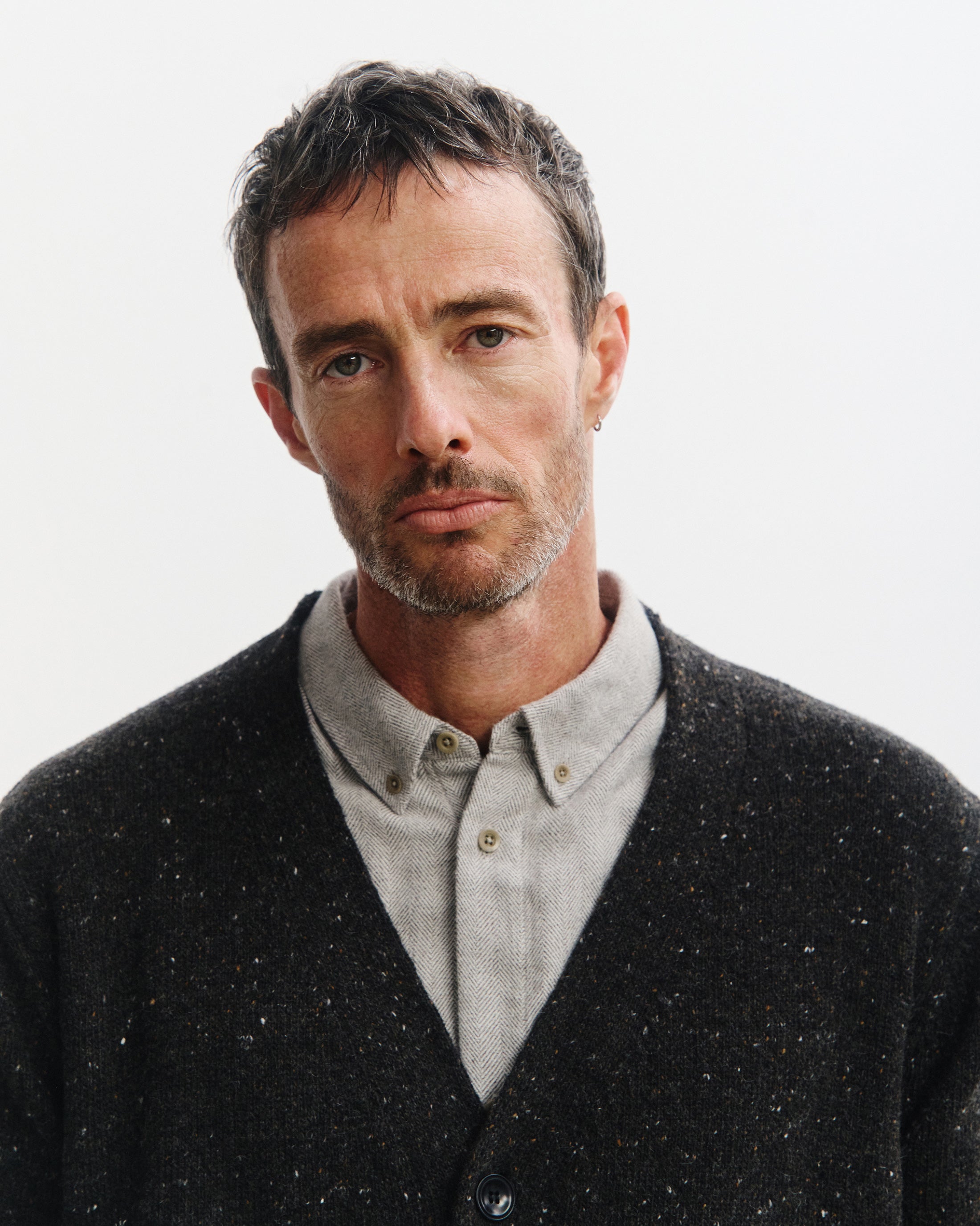 Knit Cardigan - Speckled Black FW26