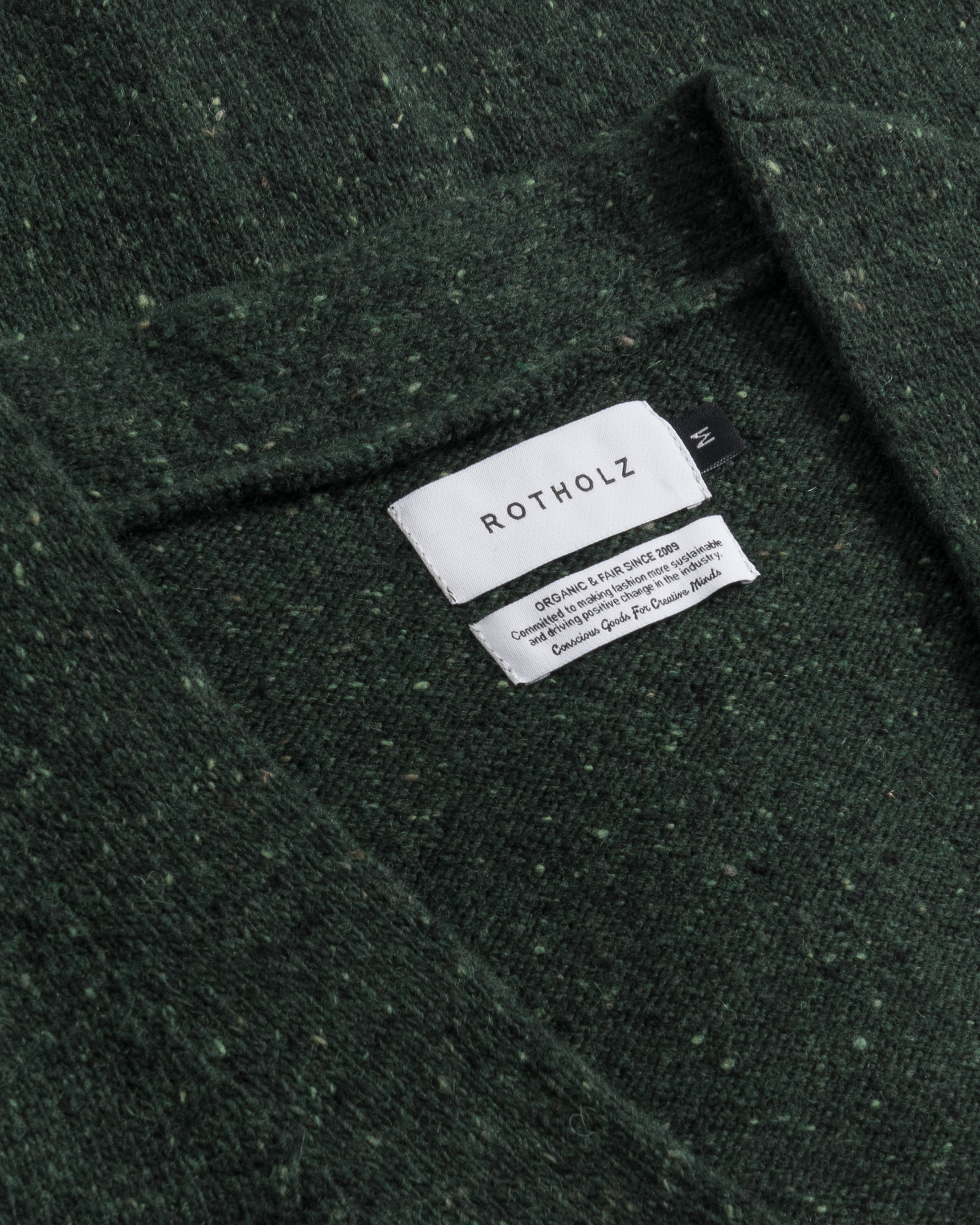 Merino Wool Knit Cardigan - Green