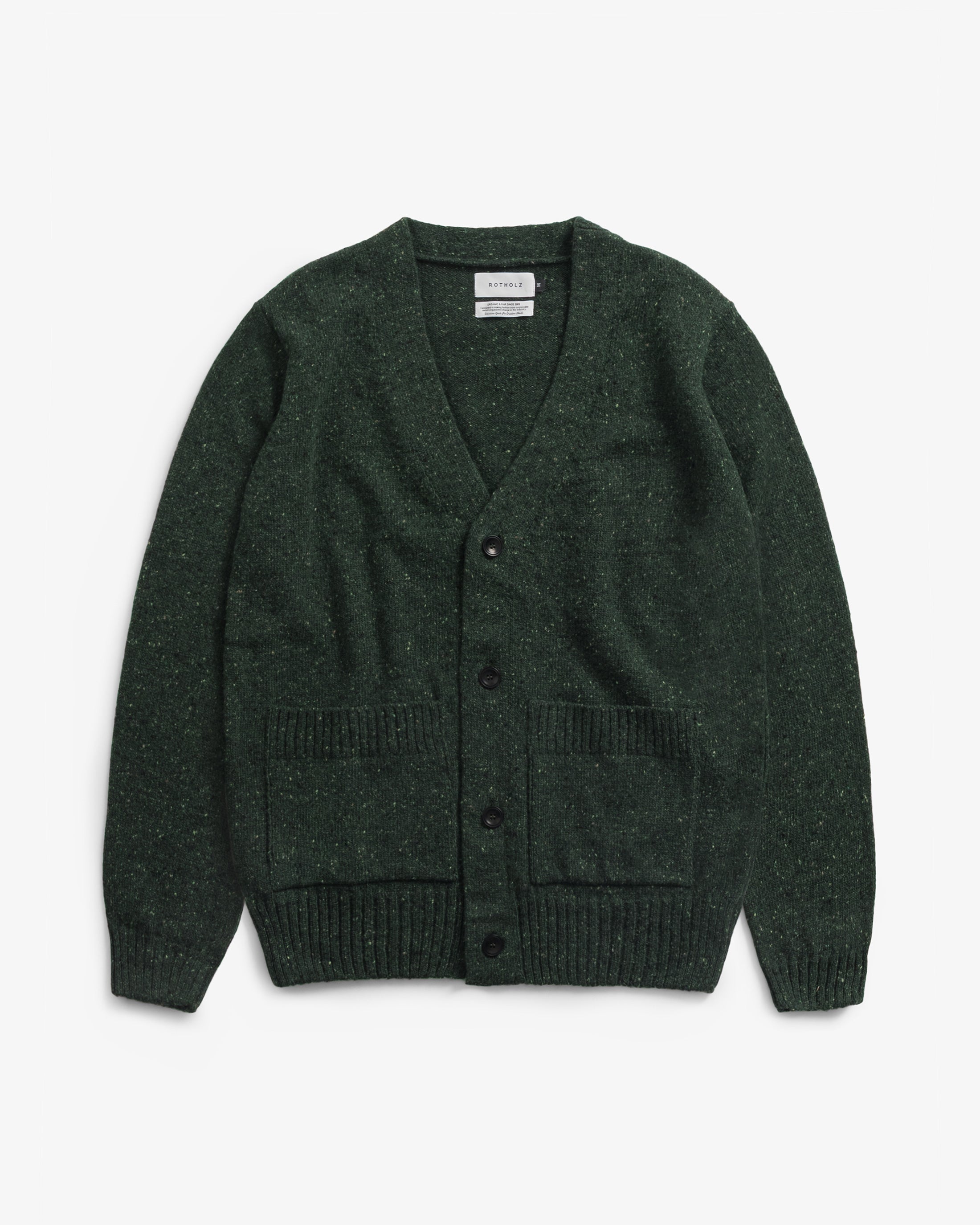 Knitted Merino Wool Cardigan - Green