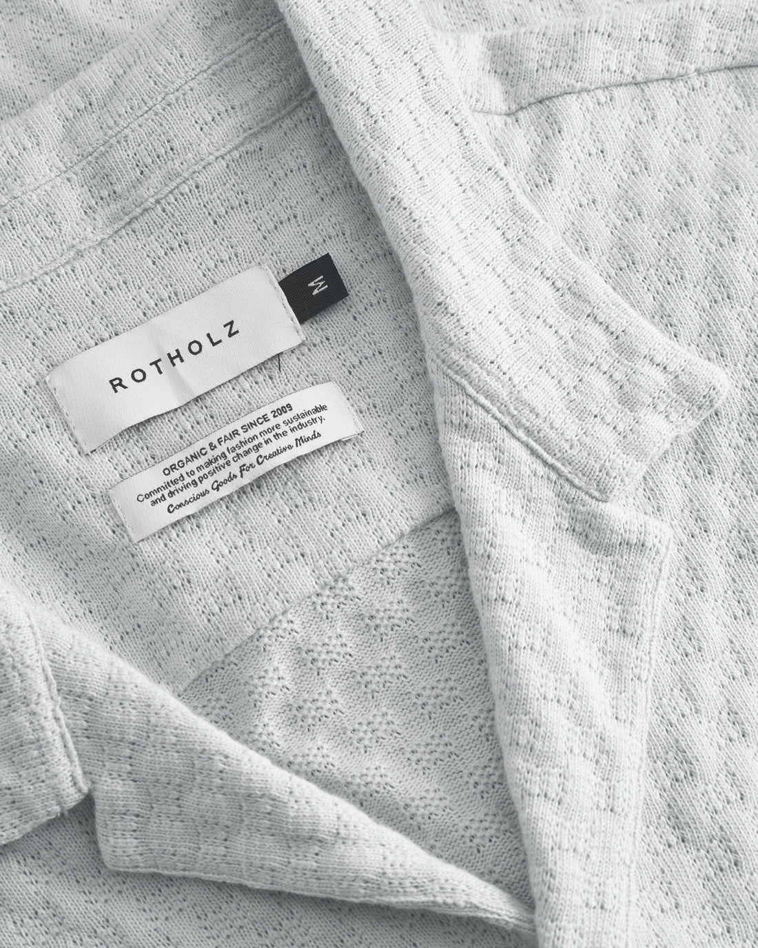 Knitted Bowling Shirt Organic Cotton - Grey