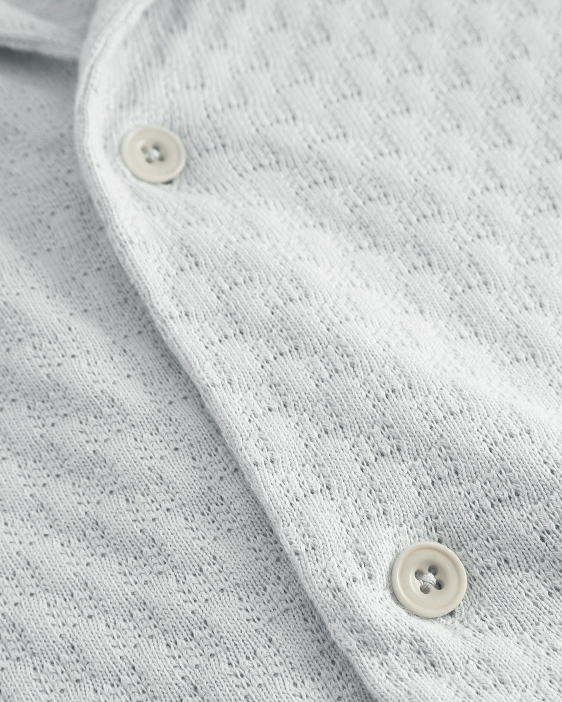 Knitted Bowling Shirt Organic Cotton - Grey
