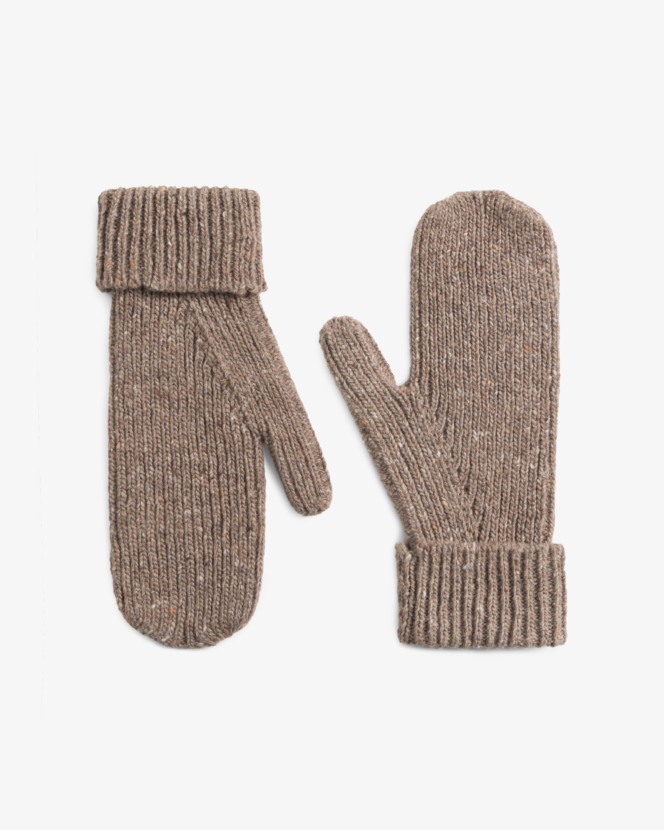 Knitted Mittens - Speckled Brown FW26