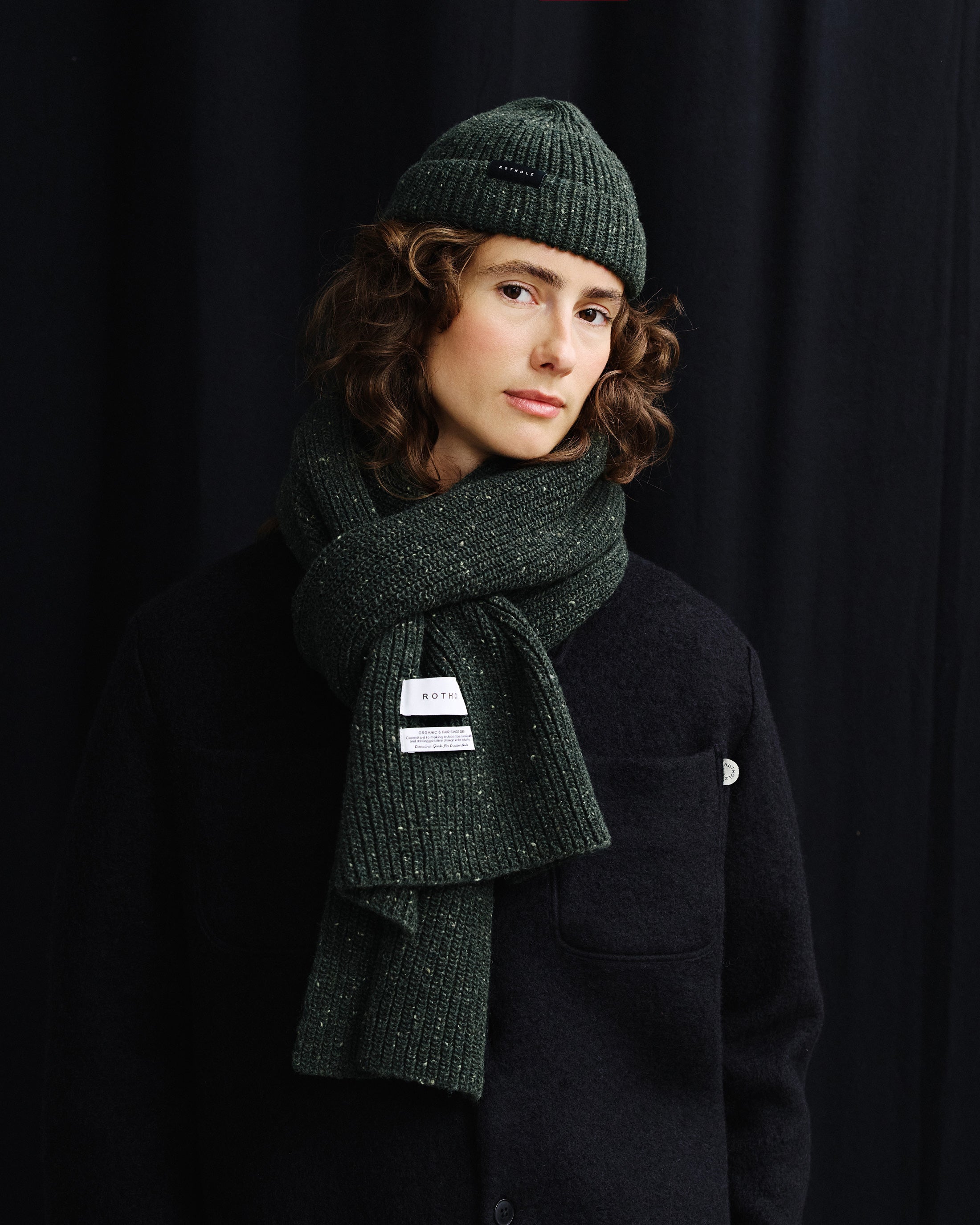 Knit Scarf - Speckled Green FW26