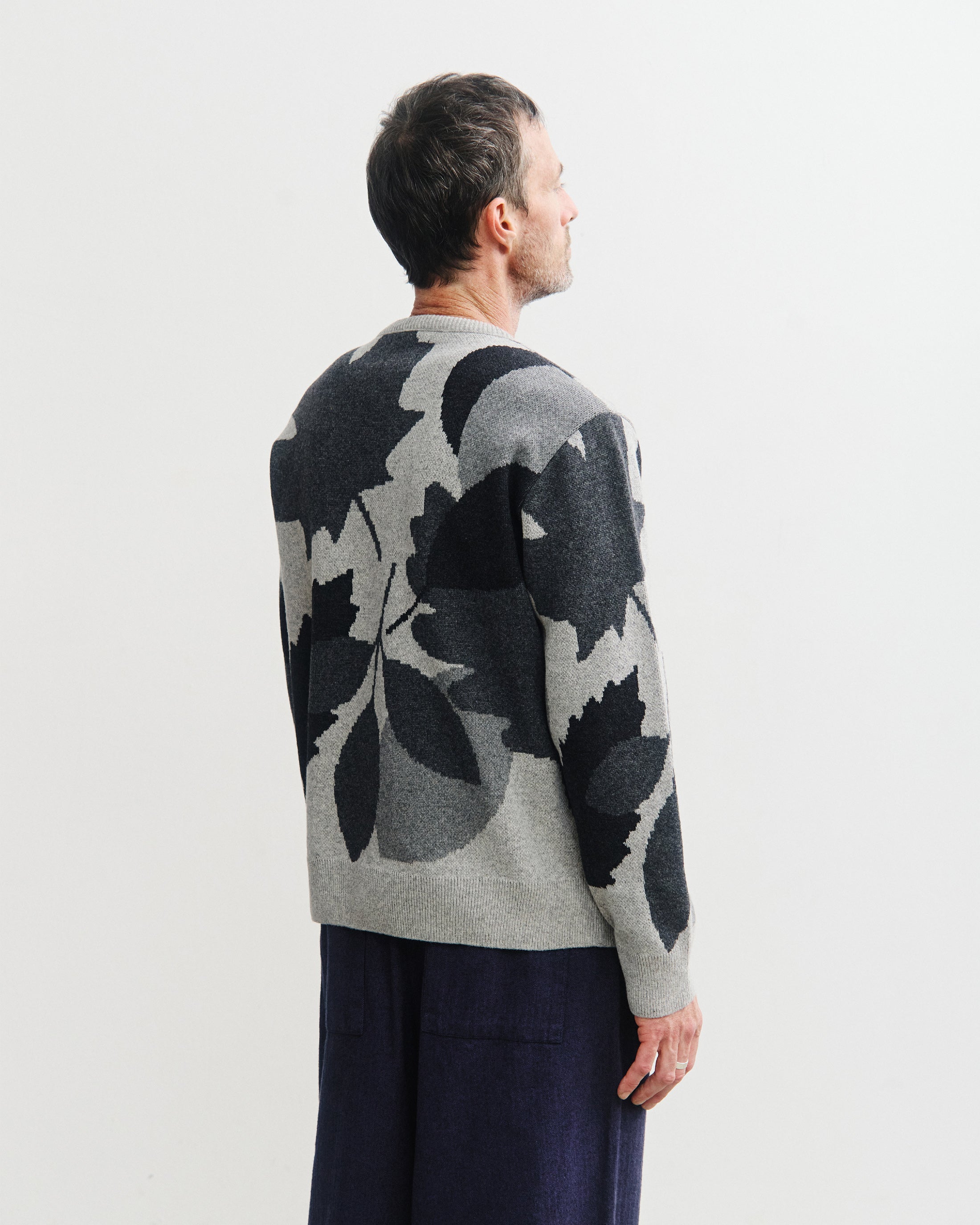 Leaf Knit Sweatshirt - Leaf Gray FW26