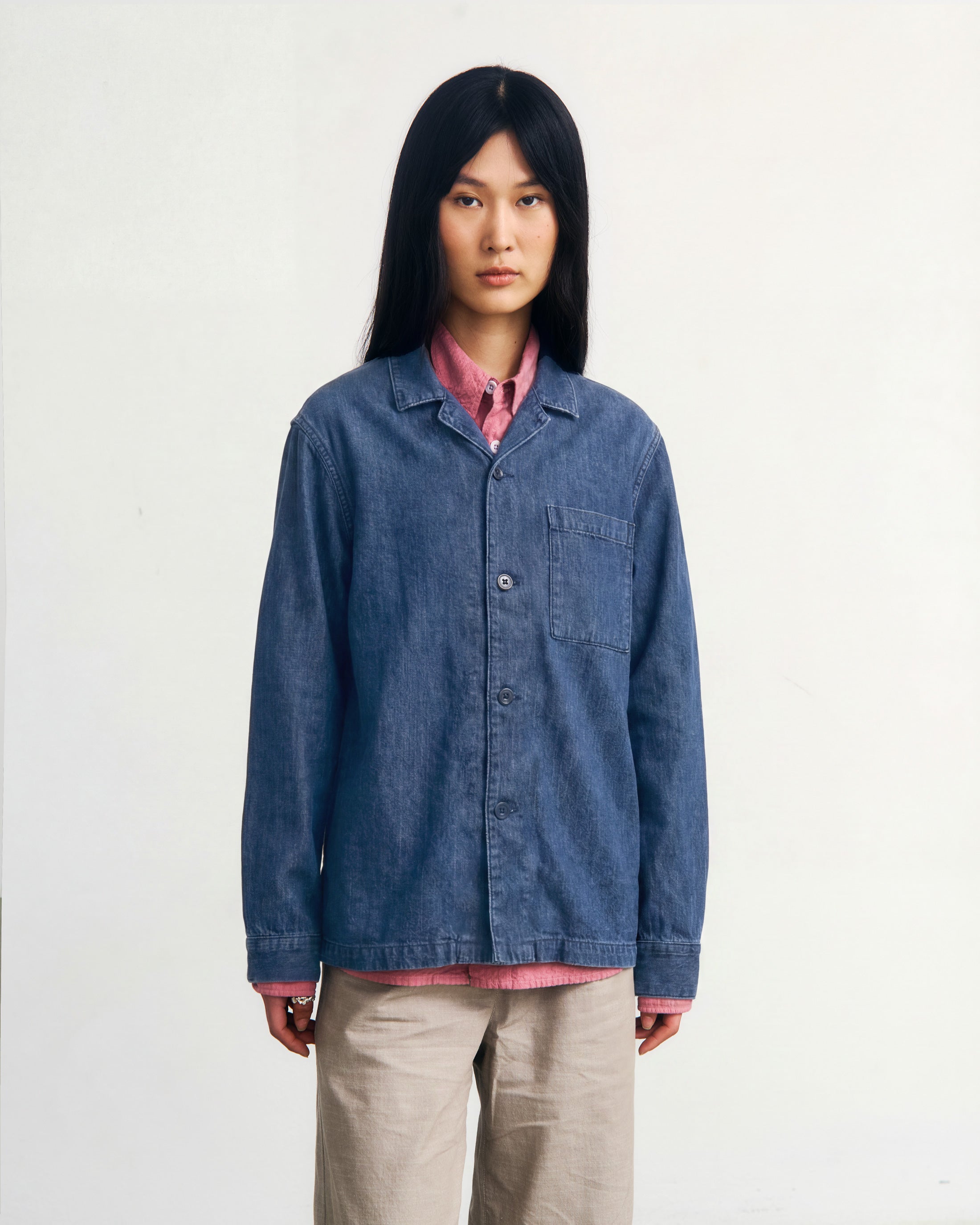 Leisure Shirt Recycled Cotton - Washed Denim