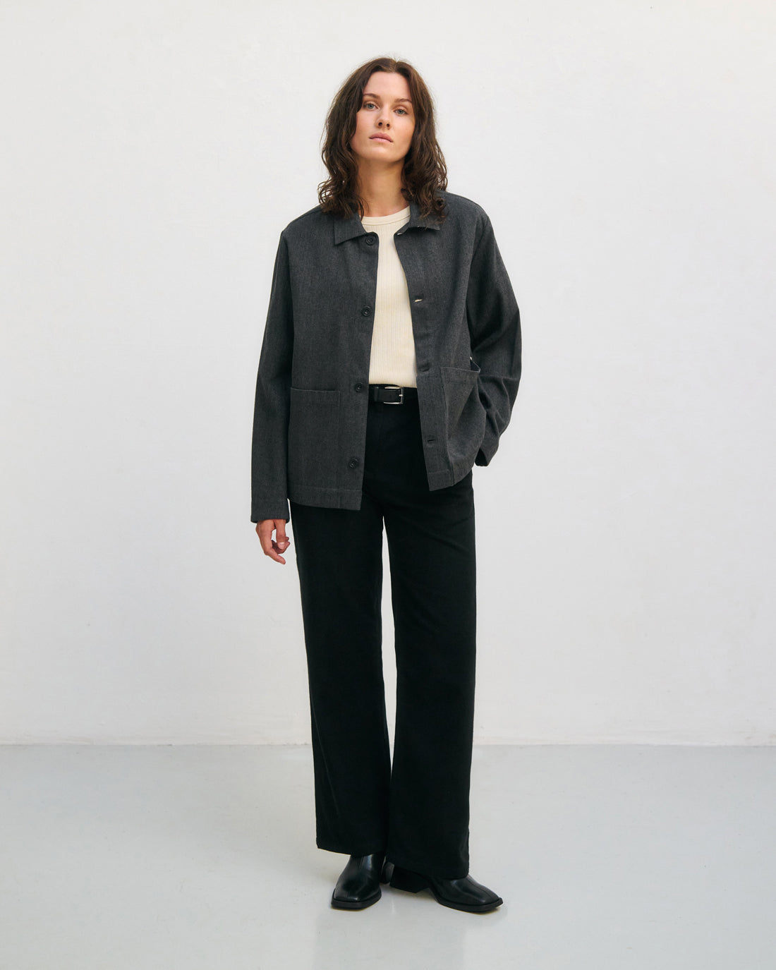 Lightweight jacket made from organic cotton - Herringbone Grey