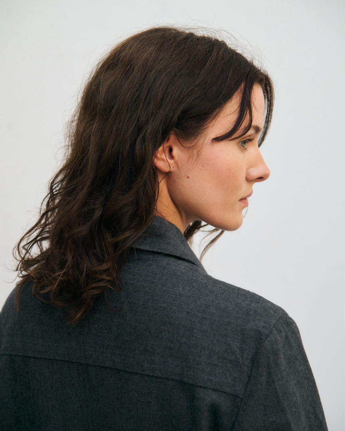 Lightweight jacket made from organic cotton - Herringbone Grey