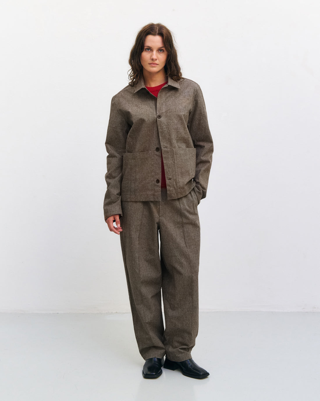 Lightweight jacket, organic cotton - canvas brown