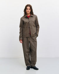 Weite Bundfaltenhose Bio Baumwolle - Canvas Braun