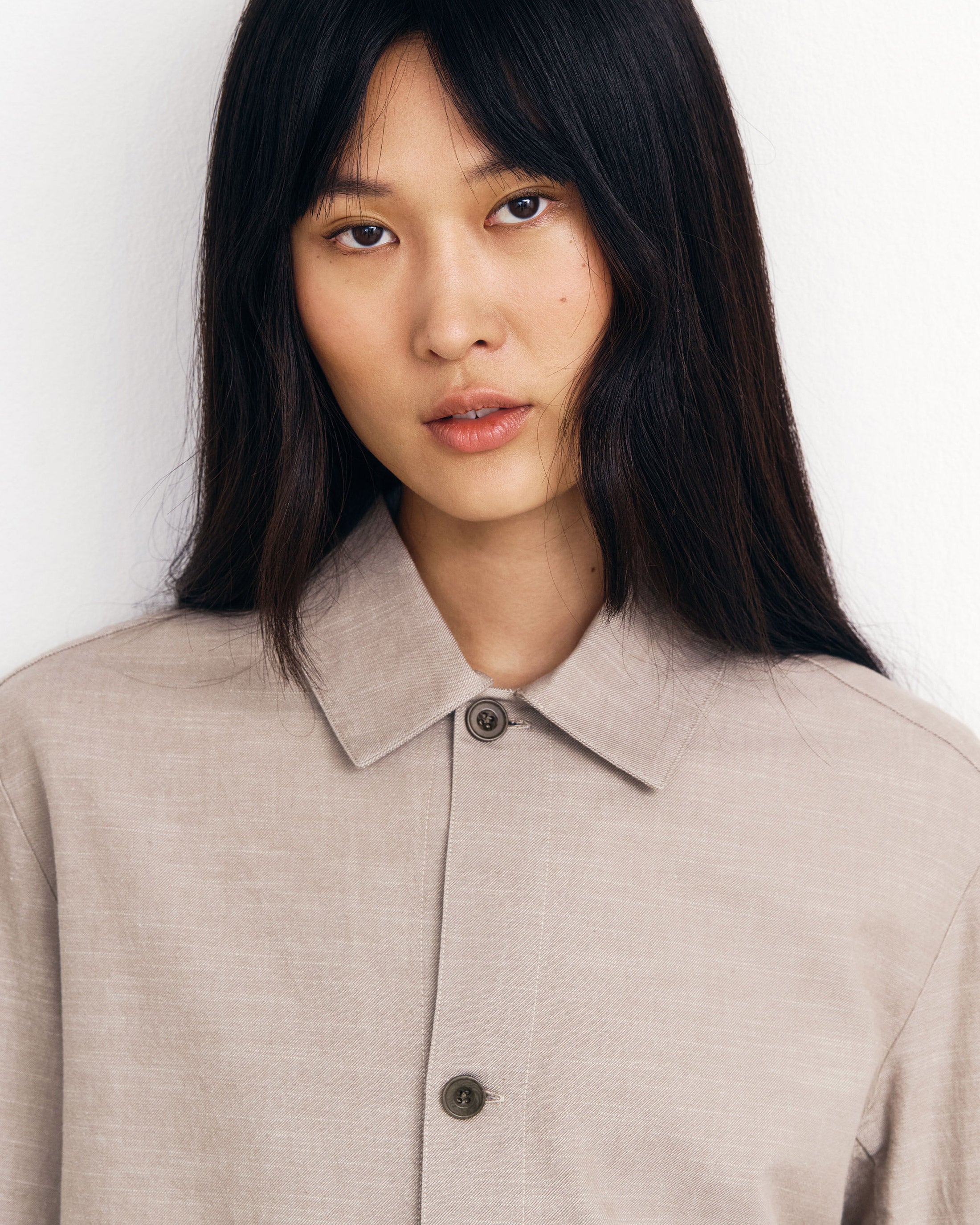 Light Overjacket Organic Cotton - Gray Brown