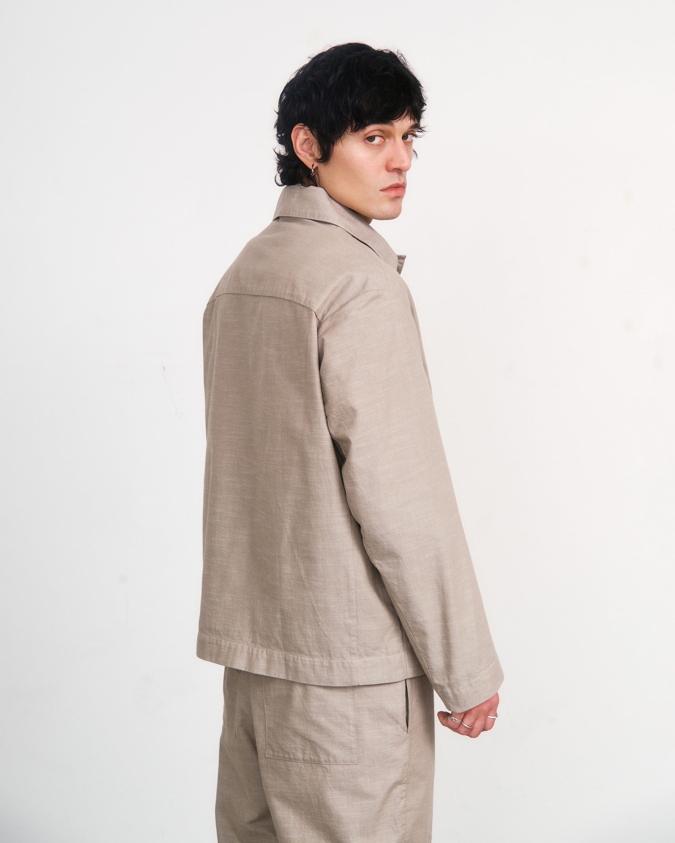 Light Overjacket Organic Cotton - Gray Brown