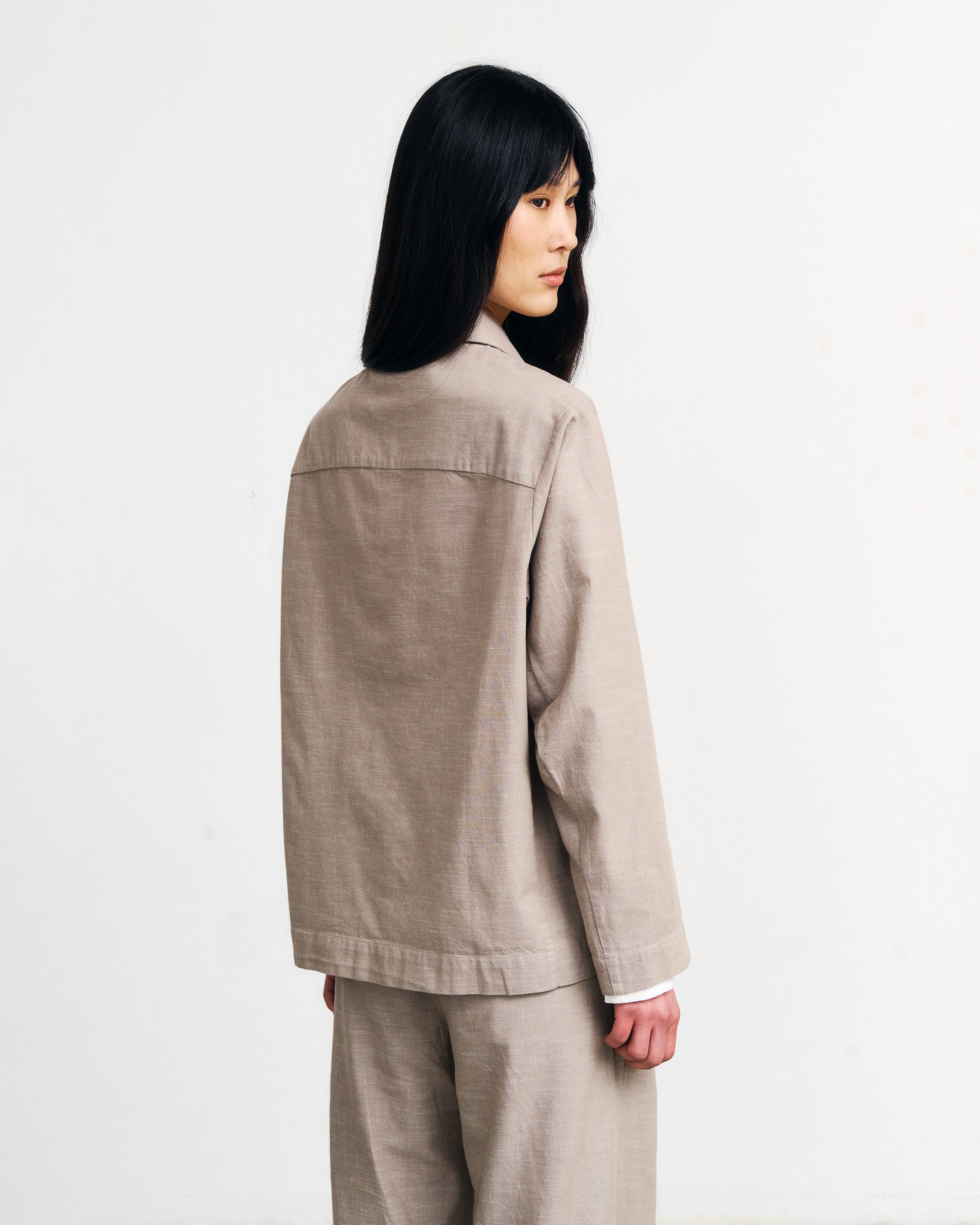 Light Overjacket Organic Cotton - Gray Brown