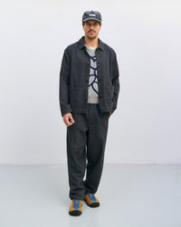 Weite Bundfaltenhose Bio Baumwolle - Herringbone Grau