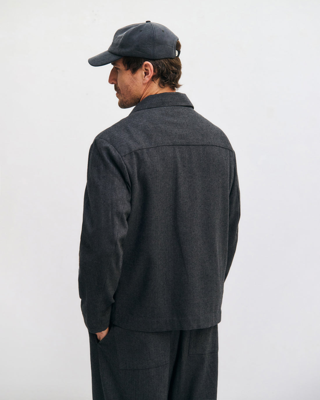 Lightweight jacket made from organic cotton - Herringbone Grey