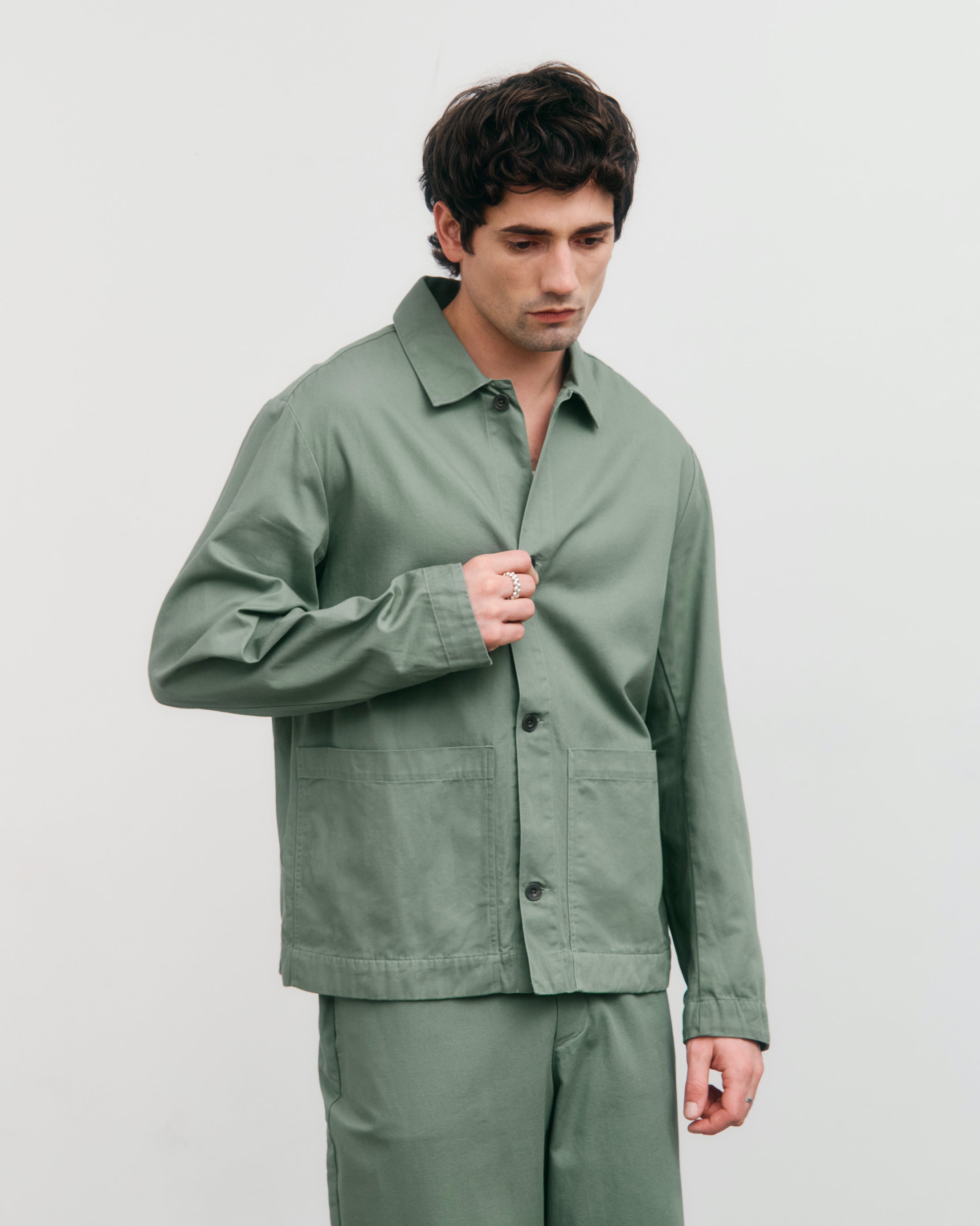 Light Workwear Jacket Organic Cotton - Green