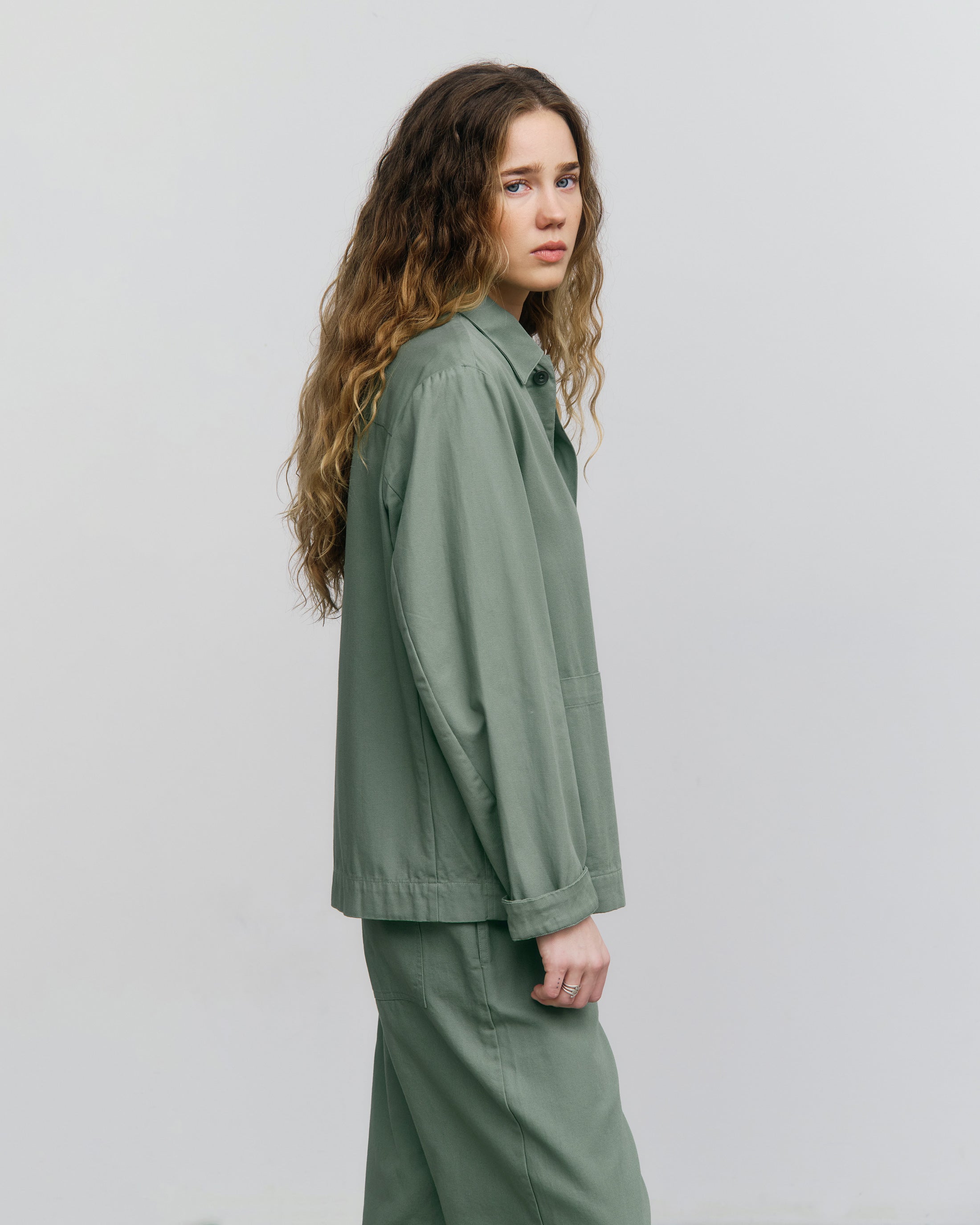 Leichte Workwear Jacke Bio Baumwolle - Grün