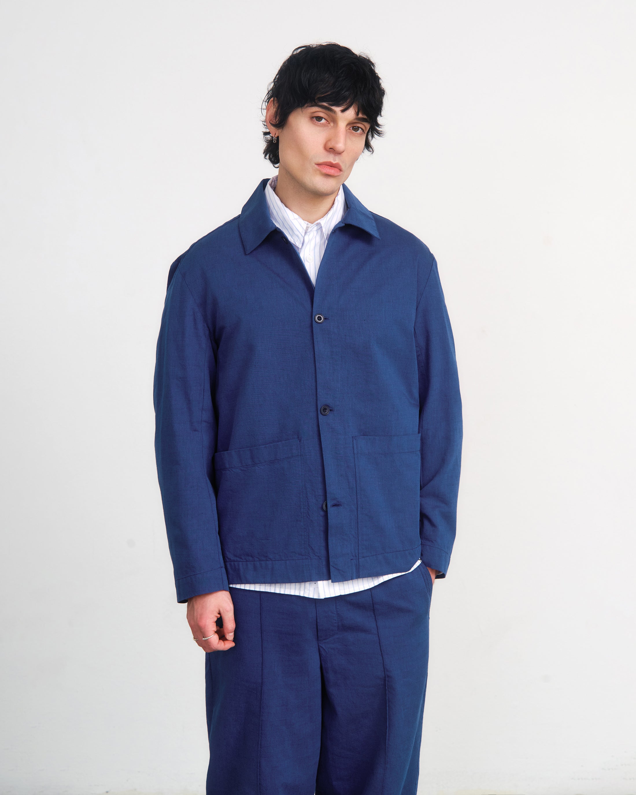 Leichte Workwear Jacke Bio Baumwolle - Blau