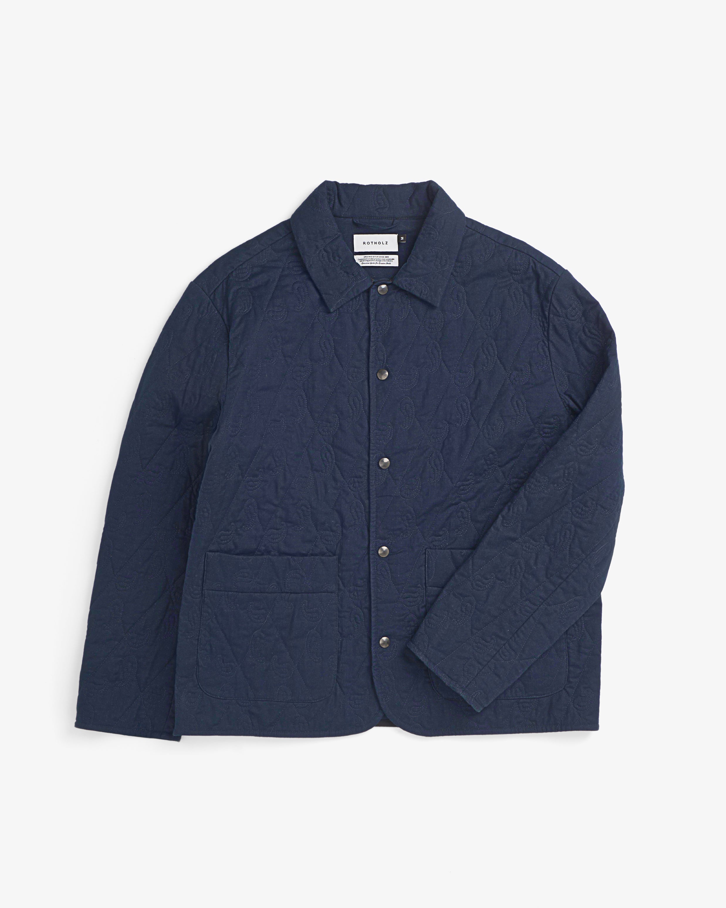 Lightweight quilted jacket made from organic cotton - Dark blue