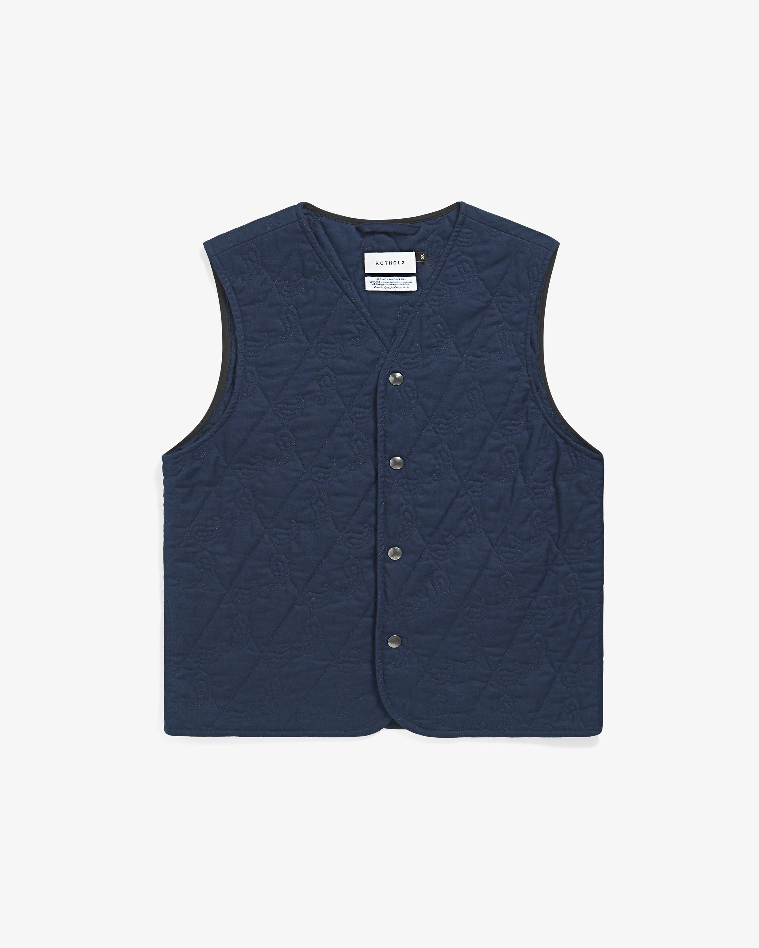 Lightweight quilted vest made of organic cotton - dark blue