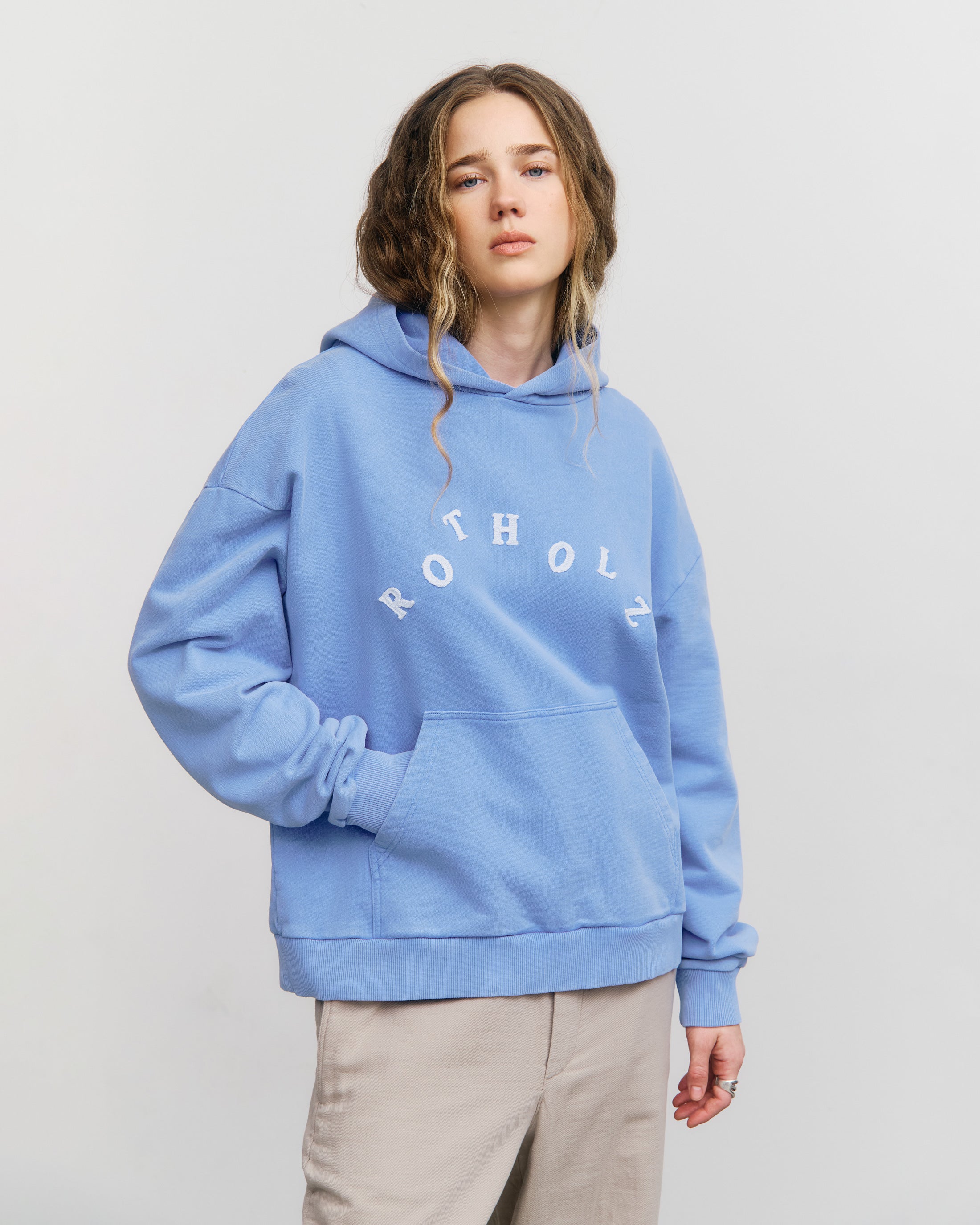 Logo Hoodie Organic Cotton - Light Blue