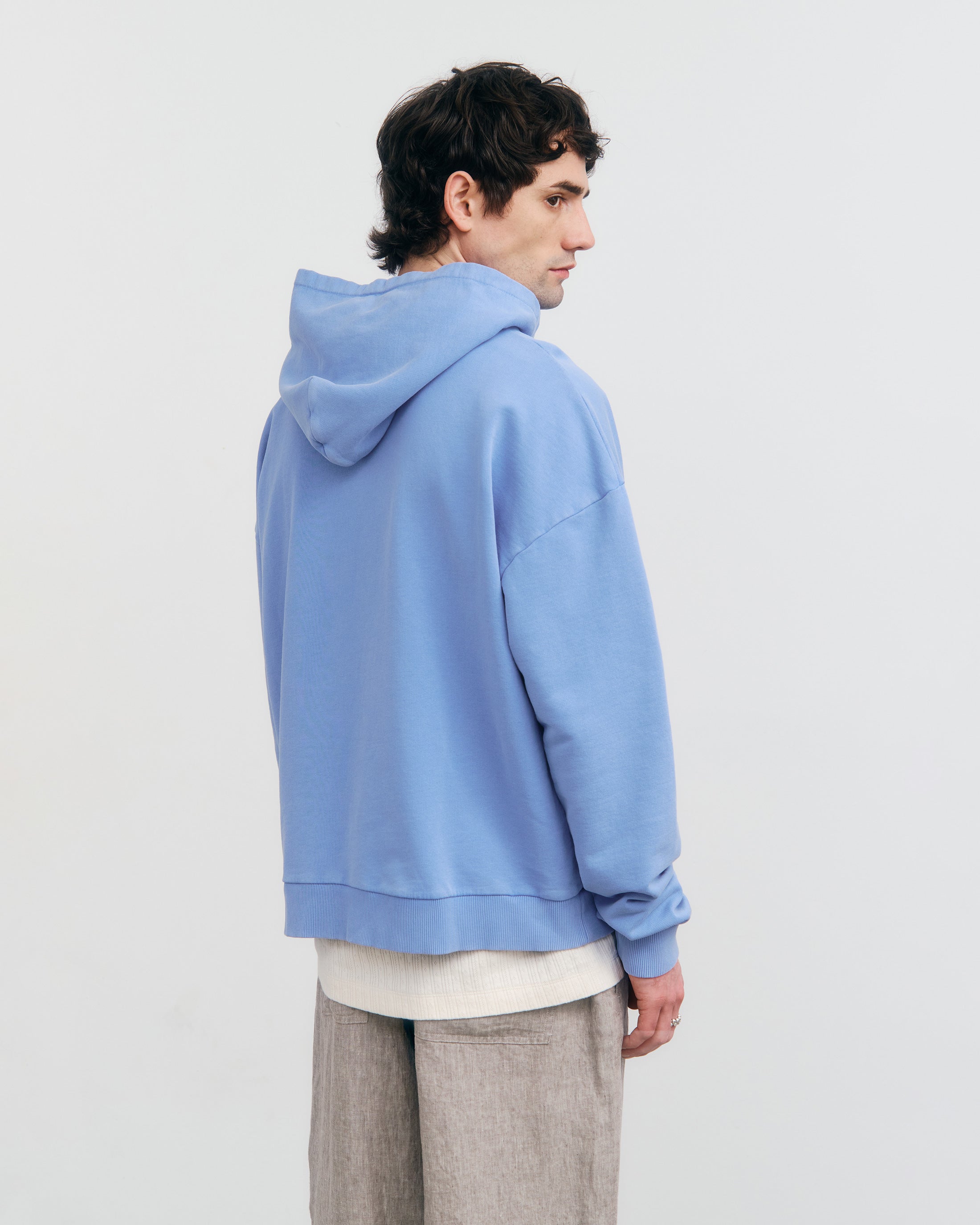 Logo Hoodie Bio Baumwolle - Hellblau