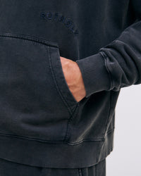 Logo Hoodie Bio Baumwolle - Washed Black