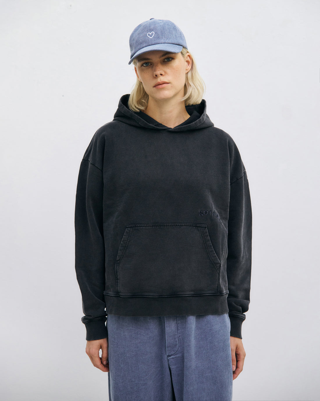 Logo Hoodie Organic Cotton - Washed Black