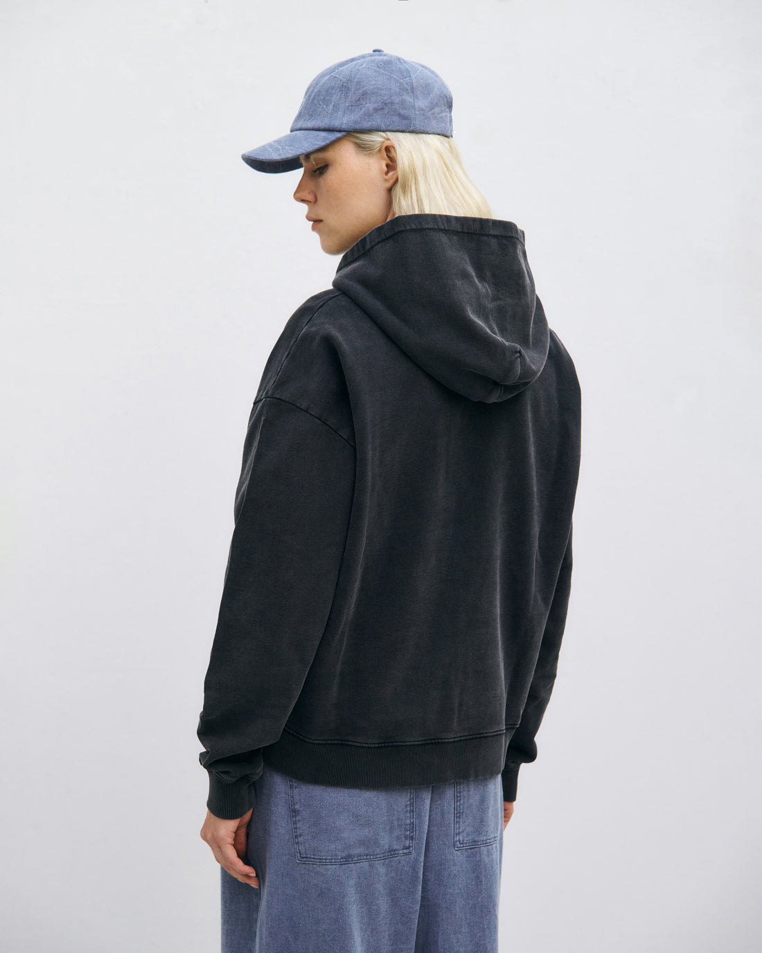 Logo Hoodie Organic Cotton - Washed Black