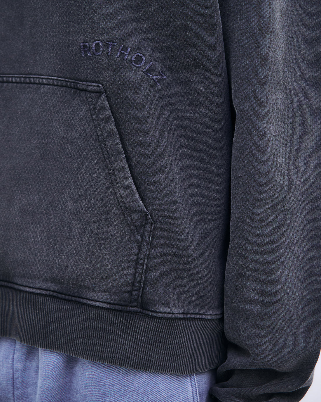 Logo Hoodie Organic Cotton - Washed Black