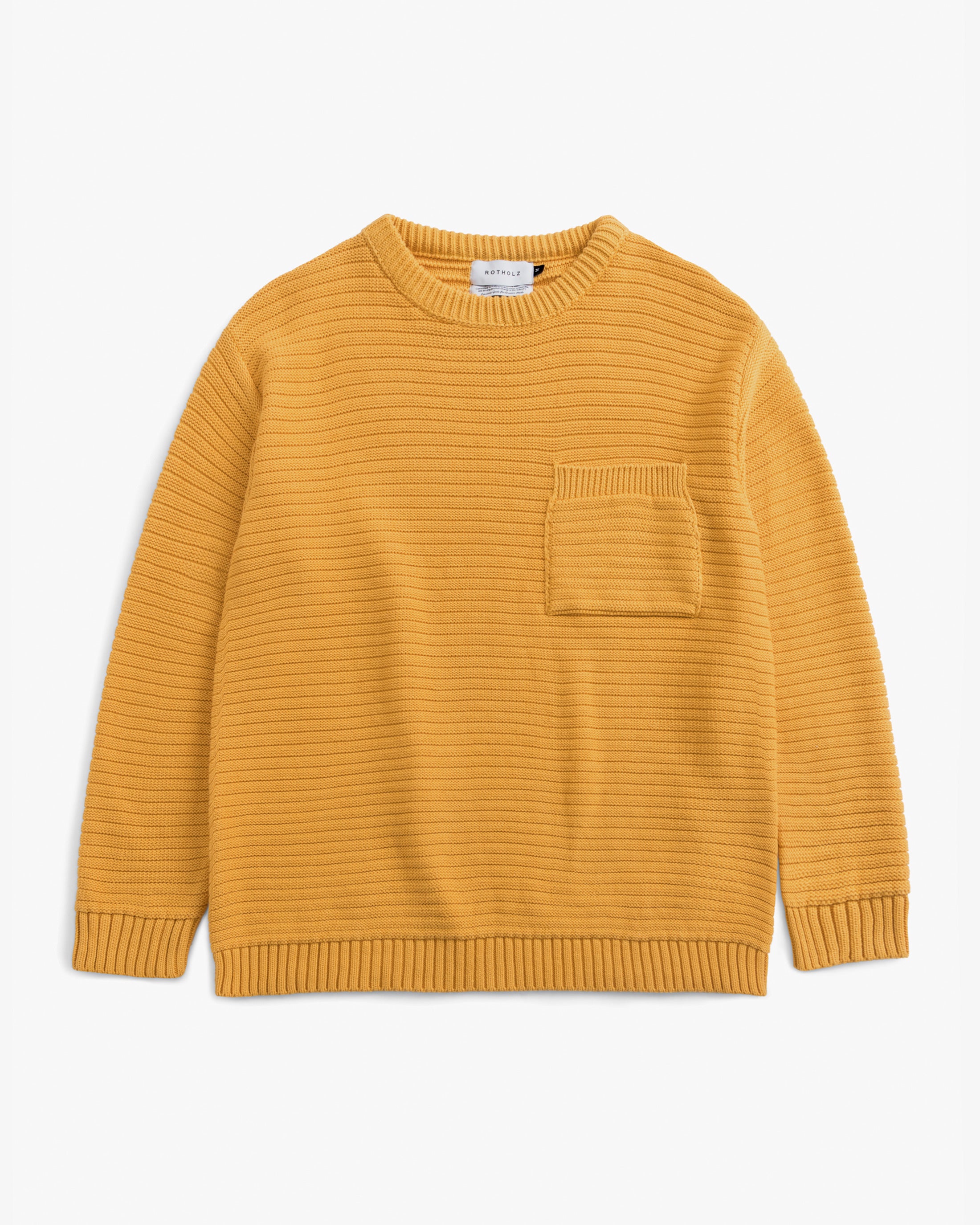 Gerippter Strickpullover Bio Baumwolle - Gelb