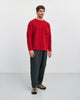 Gerippter Strickpullover Bio Baumwolle - Rot