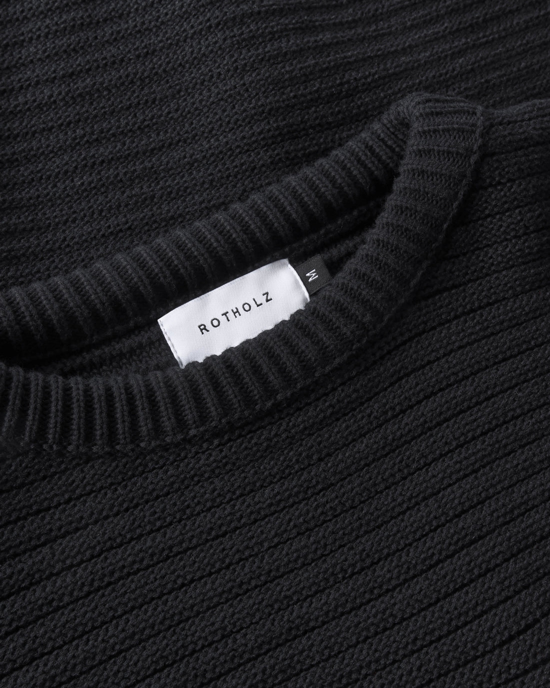 Ribbed knit sweater organic cotton - Black