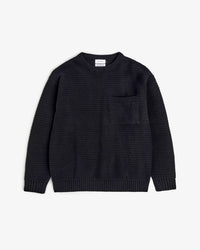 Gerippter Strickpullover Bio Baumwolle - Schwarz