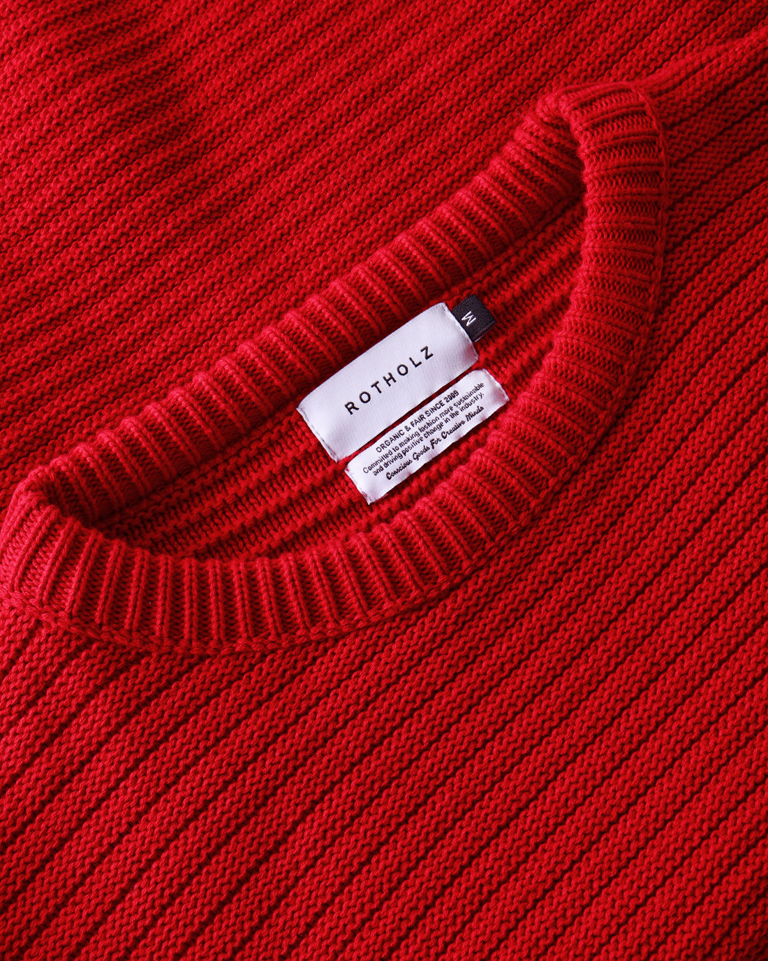 Ribbed knit sweater organic cotton - Red