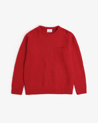 Gerippter Strickpullover Bio Baumwolle - Rot