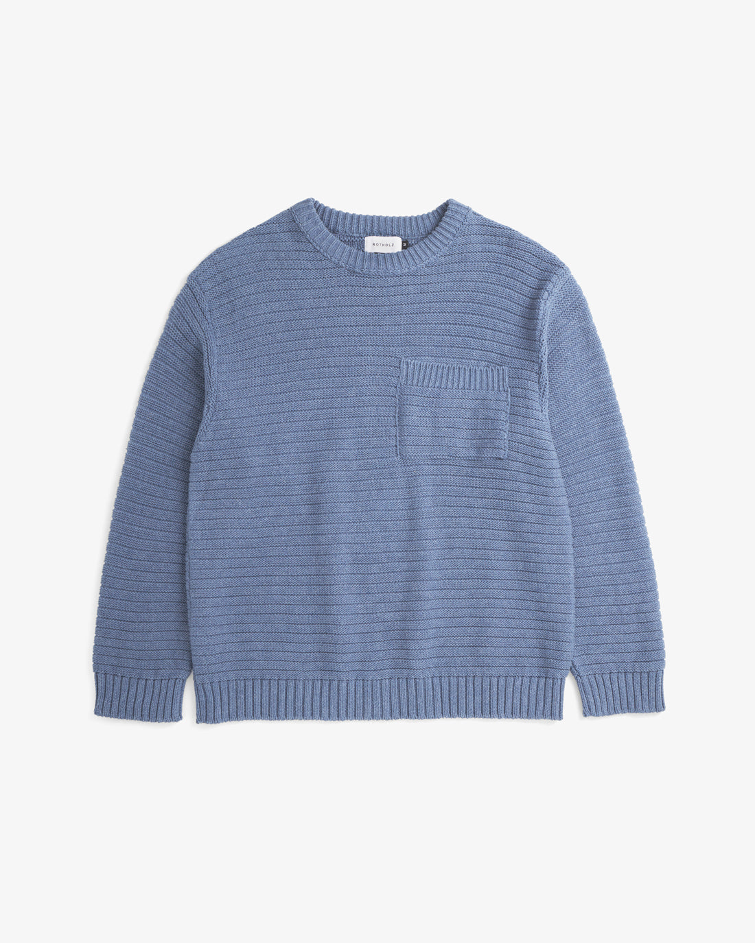Ribbed knit sweater organic cotton - Blue