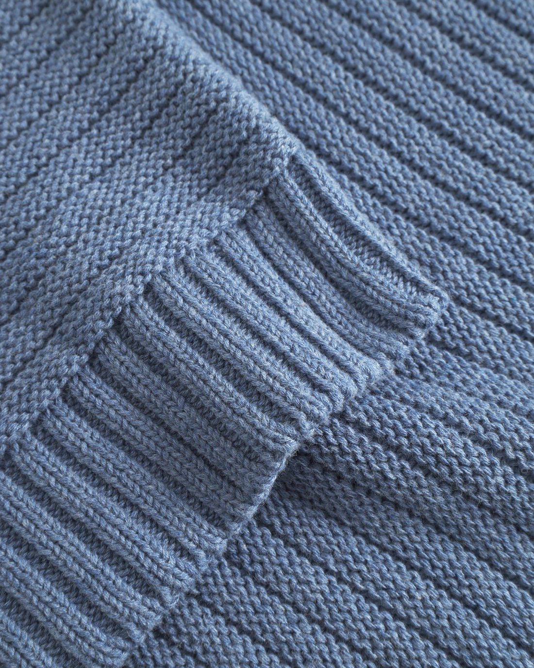 Ribbed knit sweater organic cotton - Blue