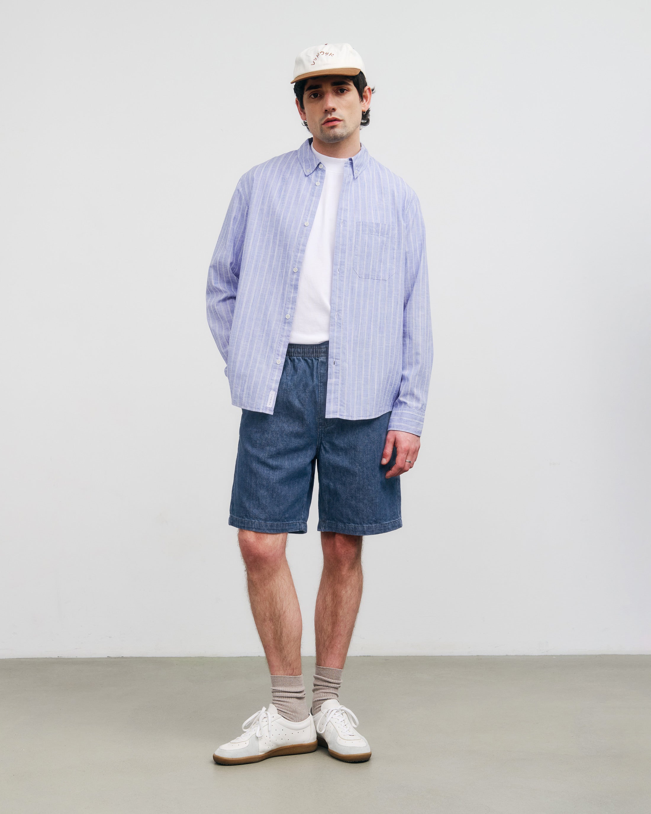 Wide Denim Shorts Recycled Cotton – Blue