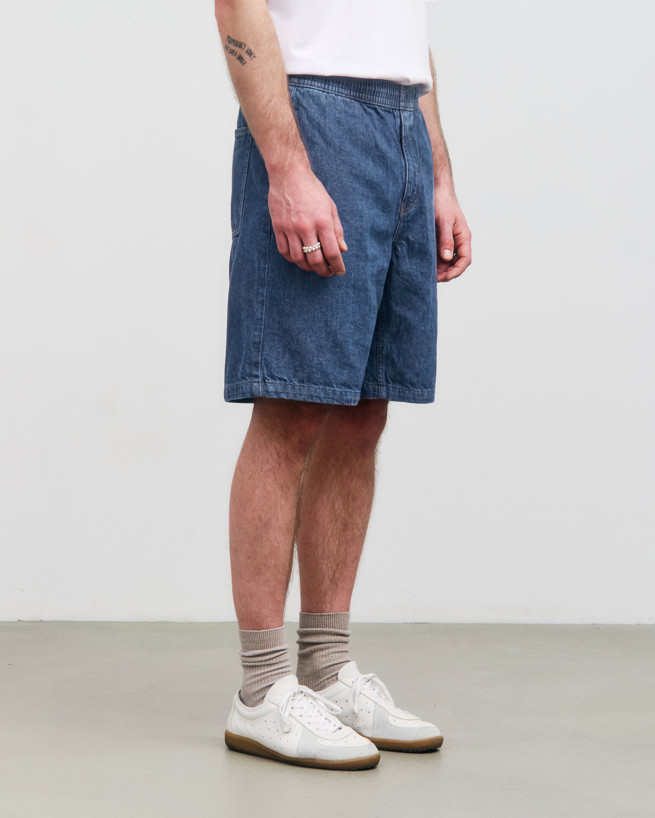 Wide Denim Shorts Recycled Cotton – Blue