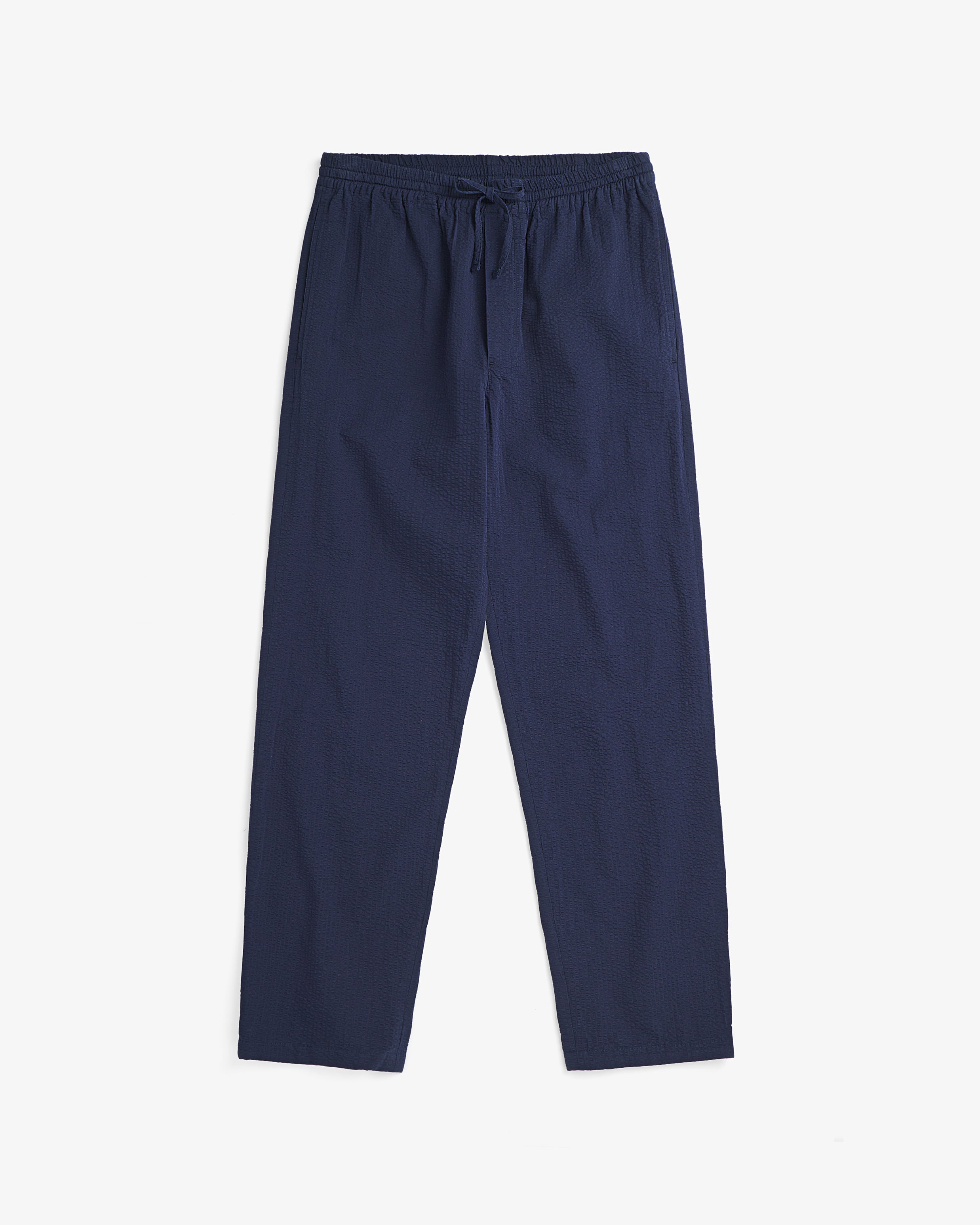Seersucker trousers organic cotton - dark blue