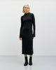 Schweres Mockneck Kleid Bio Baumwolle - Schwarz